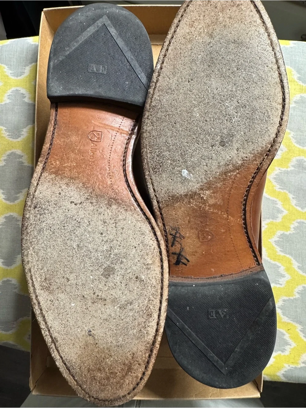 Allen Edmonds Tan Brown Leather Cap-Toe Oxford Shoes 3E